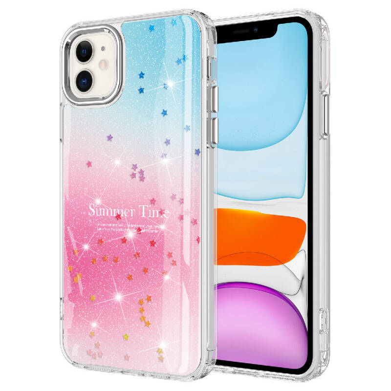 Apple iPhone 11 Case Glitter Patterned Shiny Zore Task Cover - 1