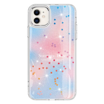 Apple iPhone 11 Case Glitter Patterned Shiny Zore Task Cover - 6