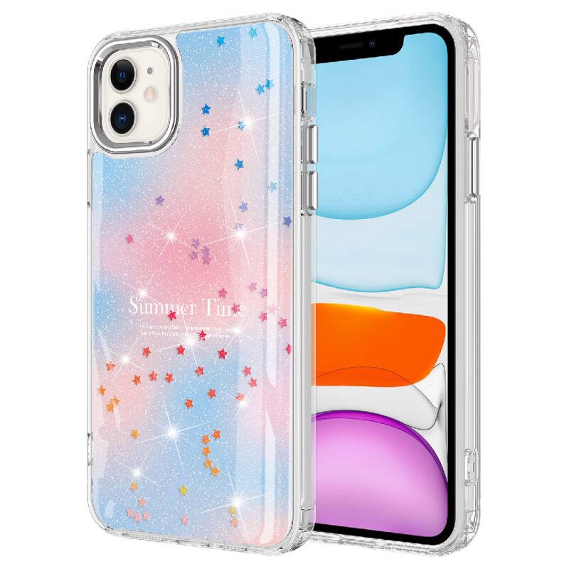 Apple iPhone 11 Case Glitter Patterned Shiny Zore Task Cover - 4