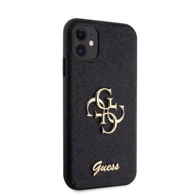 Apple iPhone 11 Case Guess Original Licensed 4G Large Metal Logo Glitter Cover - 4