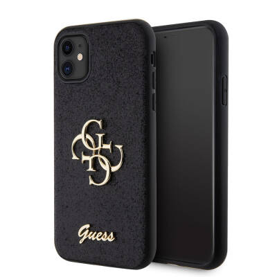 Apple iPhone 11 Case Guess Original Licensed 4G Large Metal Logo Glitter Cover - 9