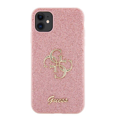 Apple iPhone 11 Case Guess Original Licensed 4G Large Metal Logo Glitter Cover - 12