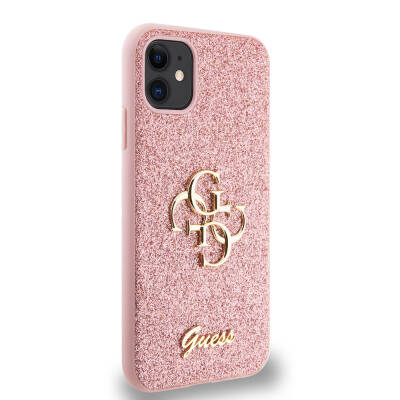 Apple iPhone 11 Case Guess Original Licensed 4G Large Metal Logo Glitter Cover - 13