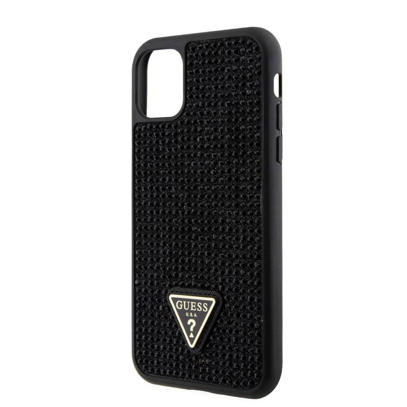 Apple iPhone 11 Case Guess Original Licensed Stone Back Surface Triangle Logo Cover - 5