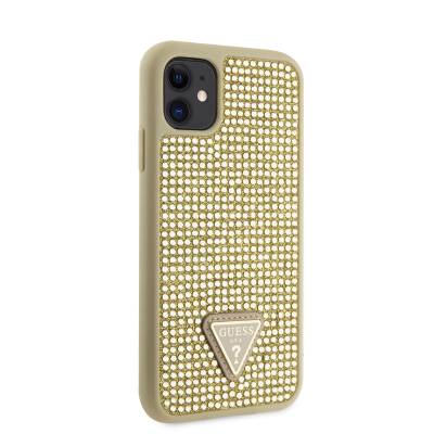 Apple iPhone 11 Case Guess Original Licensed Stone Back Surface Triangle Logo Cover - 8