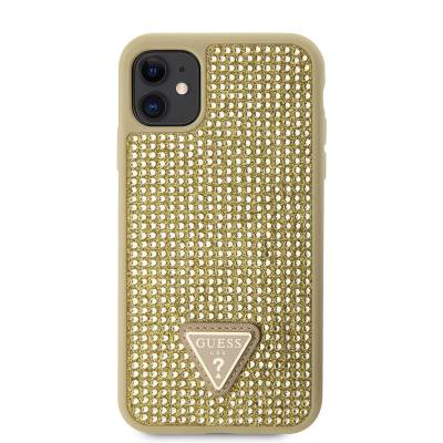 Apple iPhone 11 Case Guess Original Licensed Stone Back Surface Triangle Logo Cover - 10