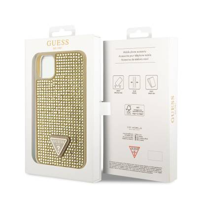 Apple iPhone 11 Case Guess Original Licensed Stone Back Surface Triangle Logo Cover - 14