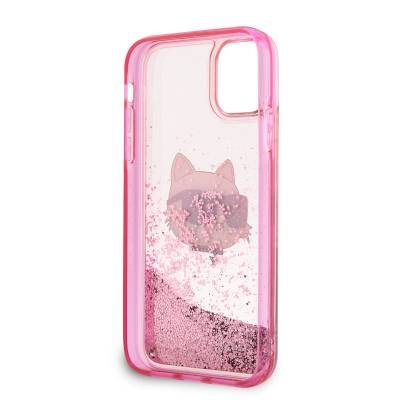 Apple iPhone 11 Case Karl Lagerfeld Fluid Glittery Choupette Head Design Cover - 4