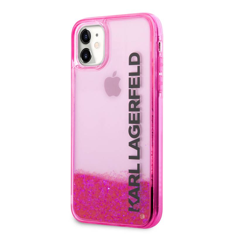 Apple iPhone 11 Case Karl Lagerfeld Liquid Glitter Elong Design Cover - 4