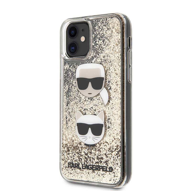 Apple iPhone 11 Case Karl Lagerfeld Liquid Glitter K&C Head Design Cover - 6