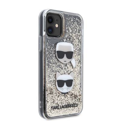 Apple iPhone 11 Case Karl Lagerfeld Liquid Glitter K&C Head Design Cover - 7