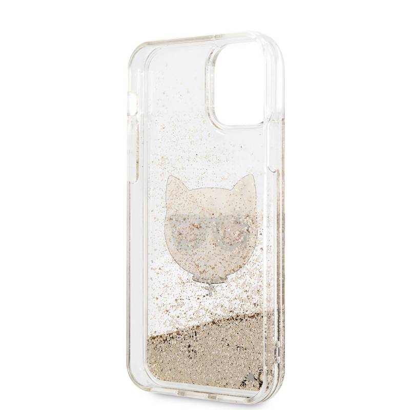 Apple iPhone 11 Case Karl Lagerfeld Liquid Glittery Choupette Design Cover - 4