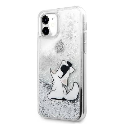 Apple iPhone 11 Case Karl Lagerfeld Liquid Glittery Choupette Fun Design Cover - 2