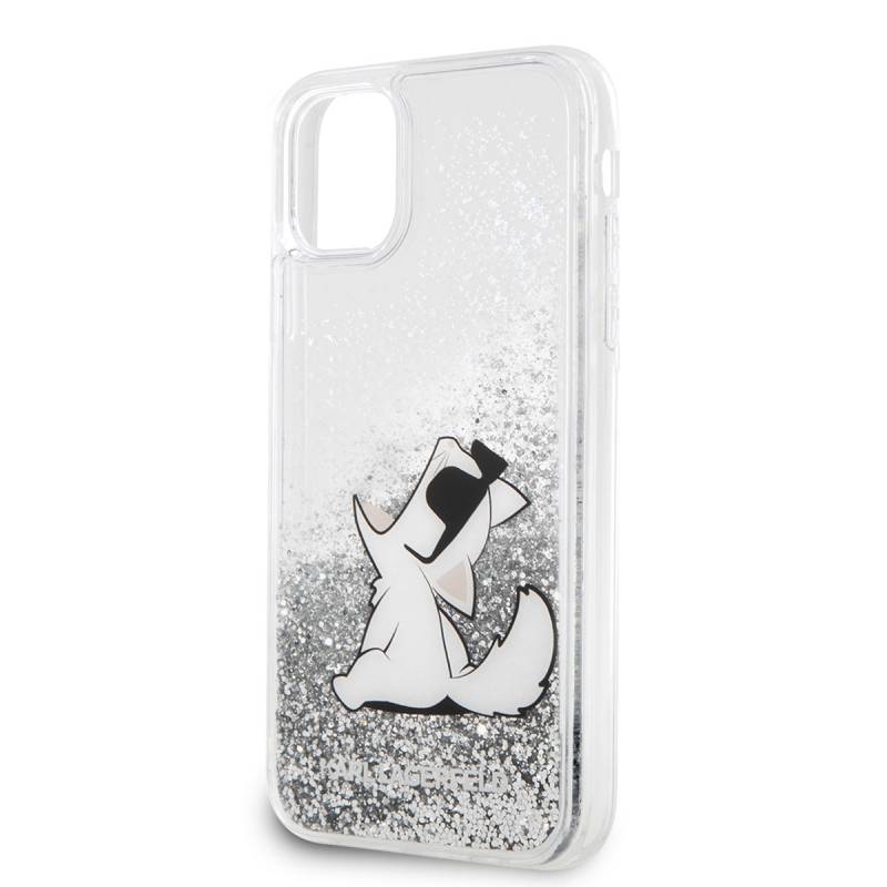 Apple iPhone 11 Case Karl Lagerfeld Liquid Glittery Choupette Fun Design Cover - 7