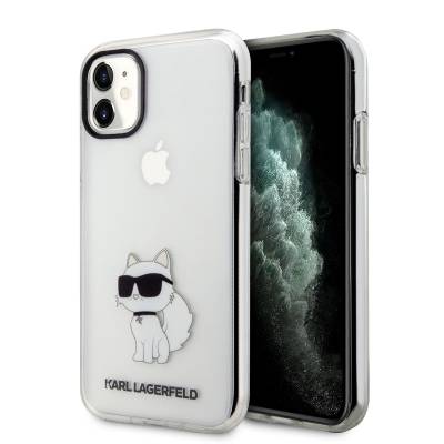 Apple iPhone 11 Case Karl Lagerfeld Transparent Choupette Design Cover - 1