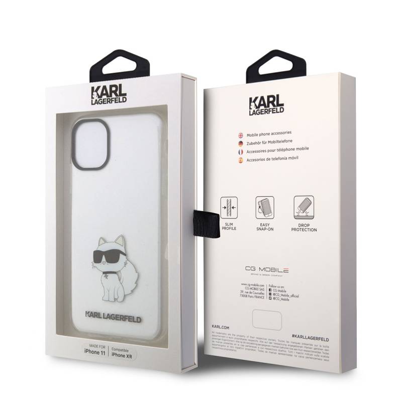 Apple iPhone 11 Case Karl Lagerfeld Transparent Choupette Design Cover - 3