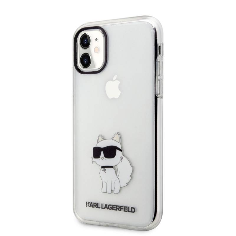 Apple iPhone 11 Case Karl Lagerfeld Transparent Choupette Design Cover - 4