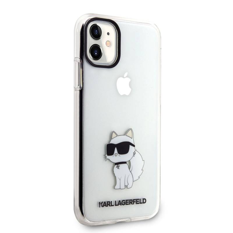 Apple iPhone 11 Case Karl Lagerfeld Transparent Choupette Design Cover - 8