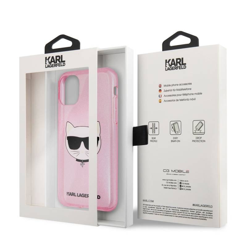 Apple iPhone 11 Case Karl Lagerfeld Transparent Choupette Head Design Cover - 7