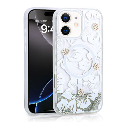 Apple iPhone 11 Case Liquid Glitter Printed Transparent Back Surface Zore Mossa Silicone Cover - 6