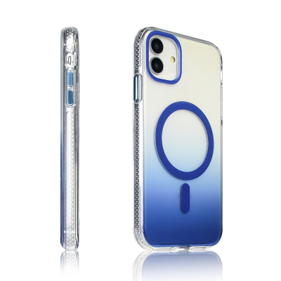 Apple iPhone 11 Case M-safe Charging Feature Transparent Color Transition Zore Toros Cover - 24