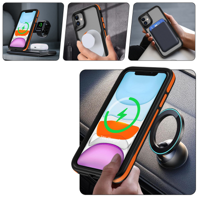 Apple iPhone 11 Case Magsafe Charging Feature Colored Edge Airbag Strip Zore Lamer Cover - 9