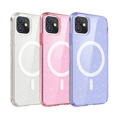 Apple iPhone 11 Case Magsafe Charging Feature Shining Glitter Transparent Colored Zore Allstar Cover - 2