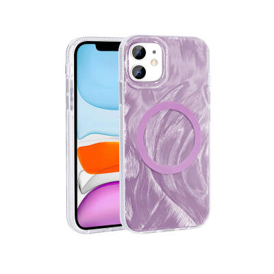 Apple iPhone 11 Case Magsafe Charging Featured Brush Paint Patterned Zore Palette Cover - 3