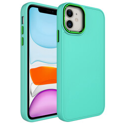 Apple iPhone 11 Case Metal Frame and Button Design Silicone Zore Luna Cover - 21