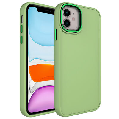 Apple iPhone 11 Case Metal Frame and Button Design Silicone Zore Luna Cover - 23