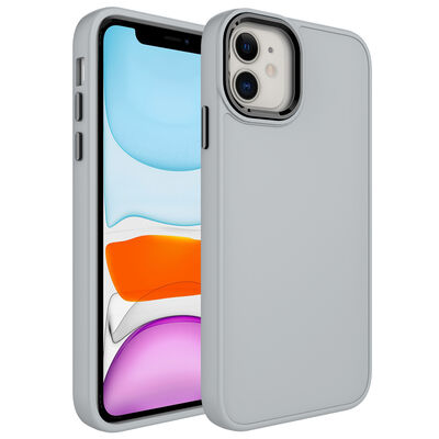 Apple iPhone 11 Case Metal Frame and Button Design Silicone Zore Luna Cover - 28