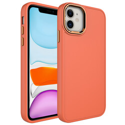 Apple iPhone 11 Case Metal Frame and Button Design Silicone Zore Luna Cover - 12