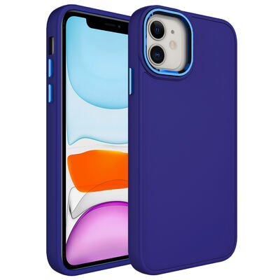 Apple iPhone 11 Case Metal Frame and Button Design Silicone Zore Luna Cover - 17