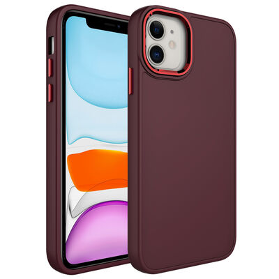 Apple iPhone 11 Case Metal Frame and Button Design Silicone Zore Luna Cover - 3