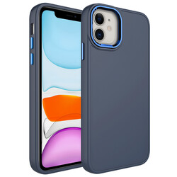 Apple iPhone 11 Case Metal Frame and Button Design Silicone Zore Luna Cover - 15