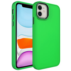Apple iPhone 11 Case Metal Frame and Button Design Silicone Zore Luna Cover - 24