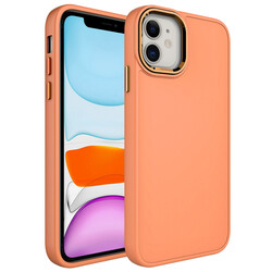 Apple iPhone 11 Case Metal Frame and Button Design Silicone Zore Luna Cover - 13