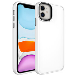 Apple iPhone 11 Case Metal Frame and Button Design Silicone Zore Luna Cover - 29