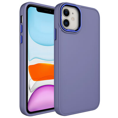 Apple iPhone 11 Case Metal Frame and Button Design Silicone Zore Luna Cover - 16