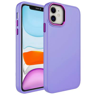 Apple iPhone 11 Case Metal Frame and Button Design Silicone Zore Luna Cover - 7