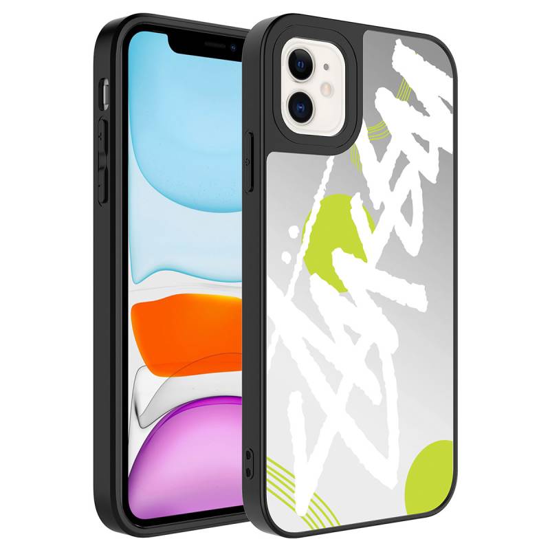 Apple iPhone 11 Case Mirror Patterned Camera Protected Glossy Zore Mirror Cover - 6