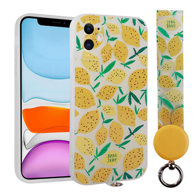 Apple iPhone 11 Case Patterned Hand Strap Corded Zore Arte Silicon Cover - 1