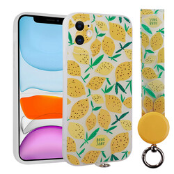 Apple iPhone 11 Case Patterned Hand Strap Corded Zore Arte Silicon Cover - 9