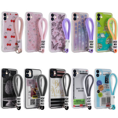 Apple iPhone 11 Case Patterned Hand Strap Corded Zore Astana Silicone Cover - 2