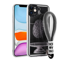 Apple iPhone 11 Case Patterned Hand Strap Corded Zore Astana Silicone Cover - 6