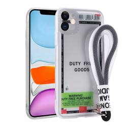 Apple iPhone 11 Case Patterned Hand Strap Corded Zore Astana Silicone Cover - 10