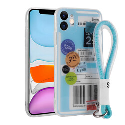 Apple iPhone 11 Case Patterned Hand Strap Corded Zore Astana Silicone Cover - 9
