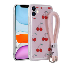 Apple iPhone 11 Case Patterned Hand Strap Corded Zore Astana Silicone Cover - 3