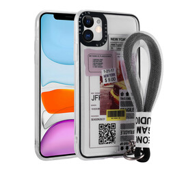 Apple iPhone 11 Case Patterned Hand Strap Corded Zore Astana Silicone Cover - 12