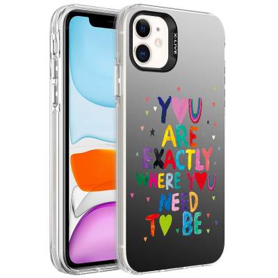 Apple iPhone 11 Case Patterned Zore Silver Hard Cover - 8